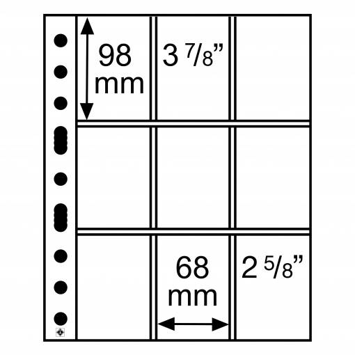 Foto - Átlátszó albumlapok (5 db) - GRANDE 3/3C, kereskedési kártyákhoz